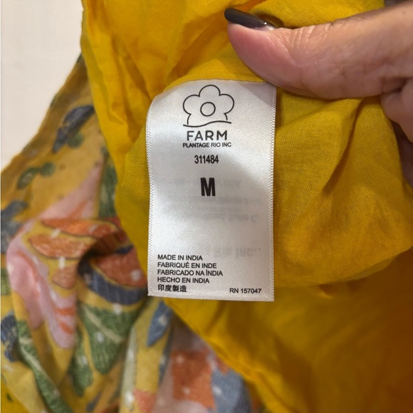 FARM Rio Summer Garden Vibrant Yellow Floral Maxi Dress Medium - Picture 7 of 9